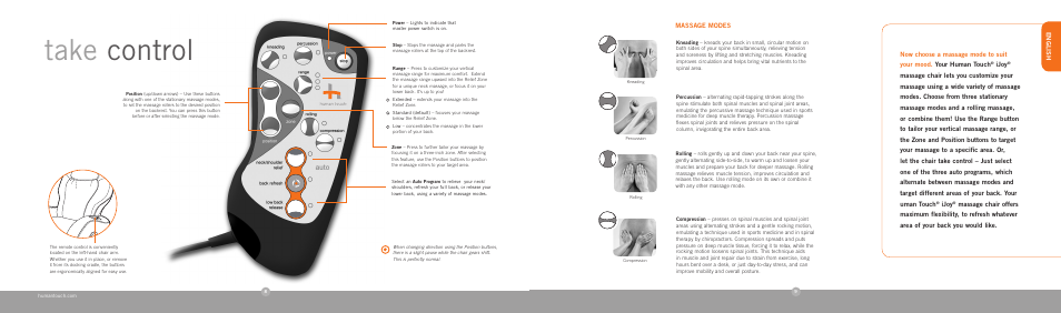 Take control | Human Touch iJoy HT-2720 Robotic Massage Chair User Manual | Page 6 / 24