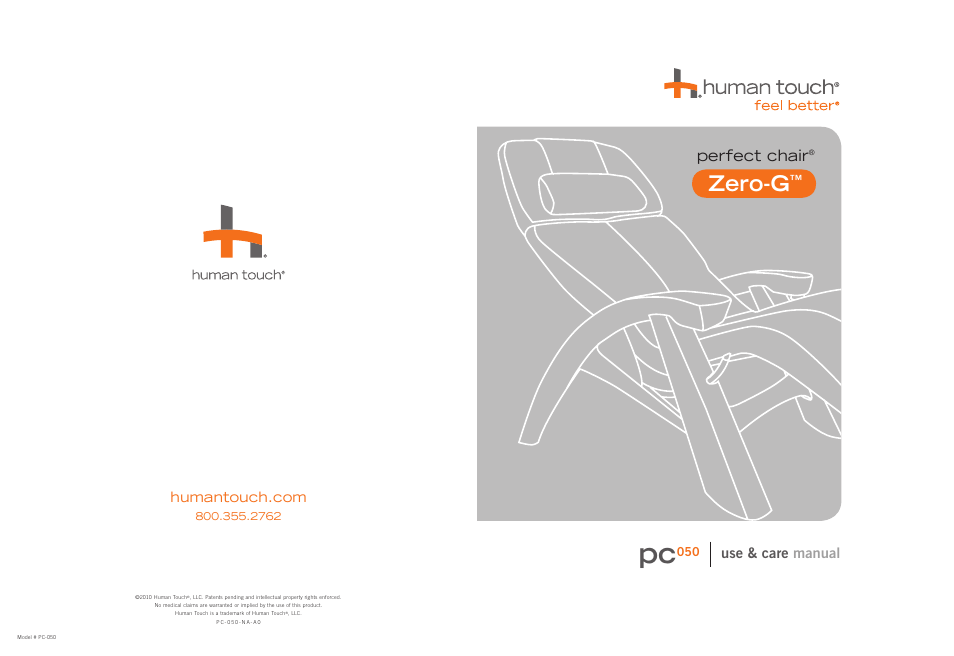 Human Touch PC-050 Perfect Chair User Manual | 8 pages