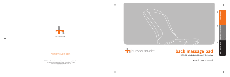 Human Touch HT 1470 Back Massage Pad User Manual | 18 pages