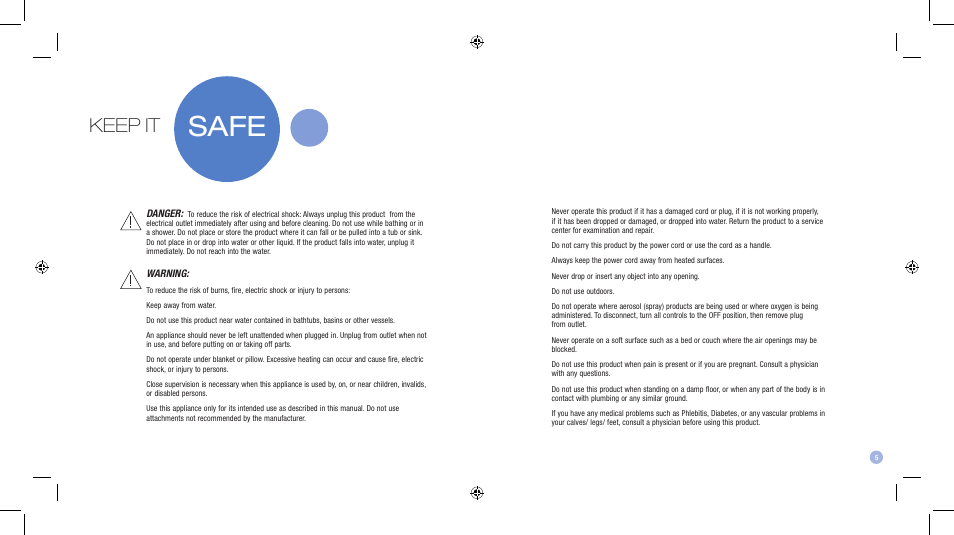 Safe, Keep it | Human Touch EQ 400 Equalizer Foot Pro Massager User Manual | Page 3 / 8