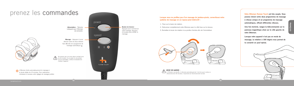 Prenez les commandes | Human Touch iJoy Ottoman 2.0 Calf Massager User Manual | Page 11 / 18