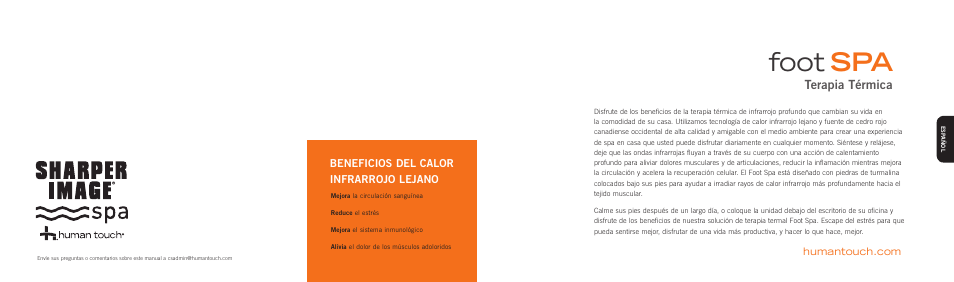 Foot spa, Terapia térmica | Human Touch Sharper Image Foot Spa User Manual | Page 10 / 12