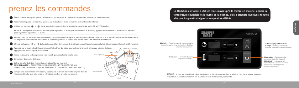 Prenez les commandes | Human Touch Sharper Image bodySPA User Manual | Page 11 / 18