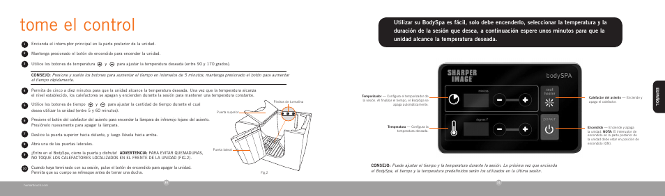 Tome el control | Human Touch Sharper Image bodySPA User Manual | Page 17 / 18