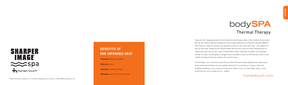 Benefits of far infrared heat | Human Touch Sharper Image bodySPA User Manual | Page 2 / 18