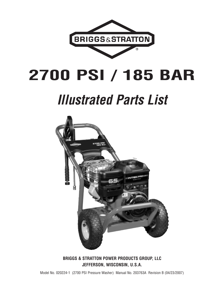 Briggs & Stratton 020224-1 User Manual | 3 pages