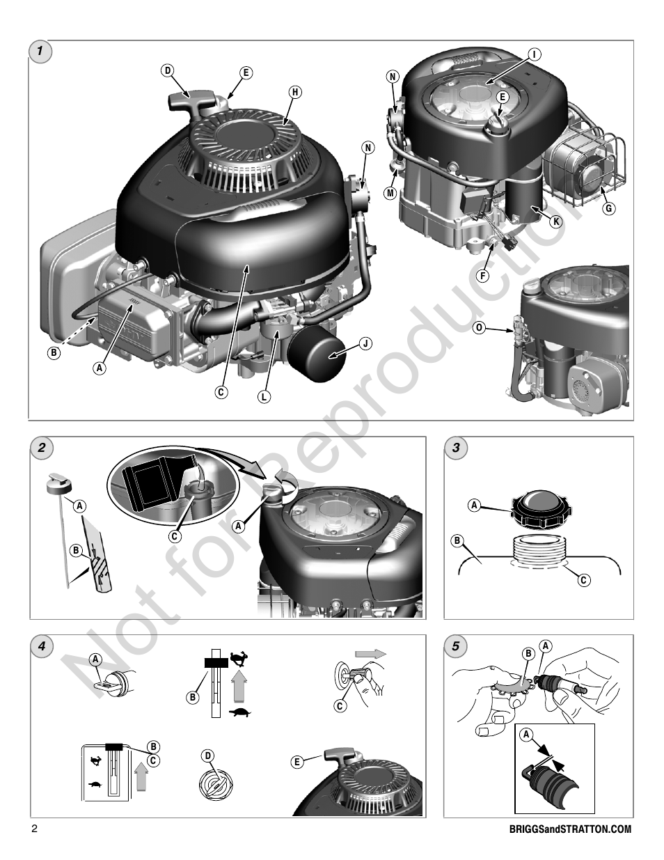 Not for reproduction | Briggs & Stratton 210000 User Manual | Page 2 / 28