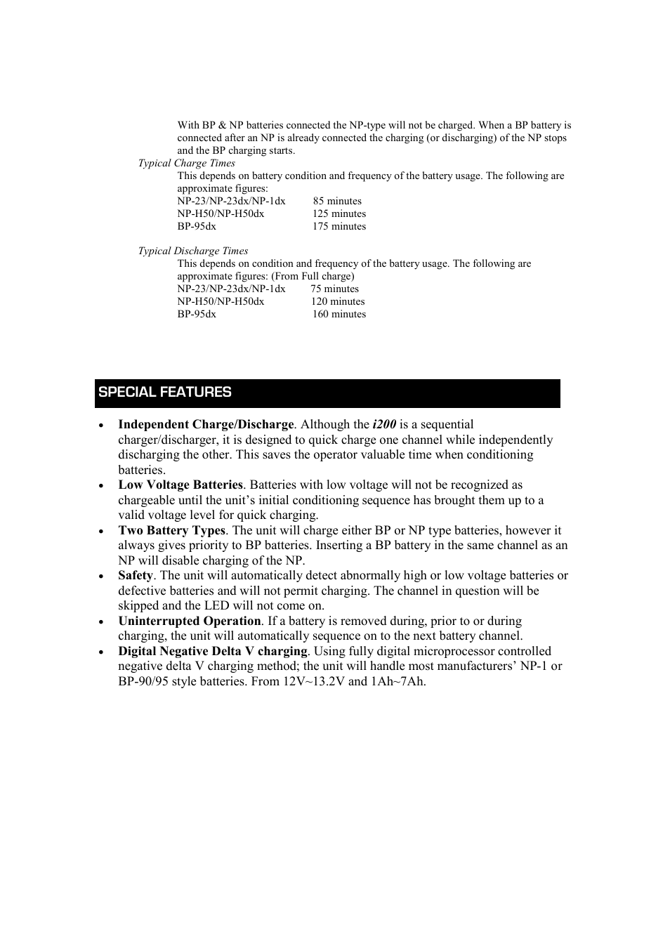 Special features | IDX i200 User Manual | Page 2 / 4