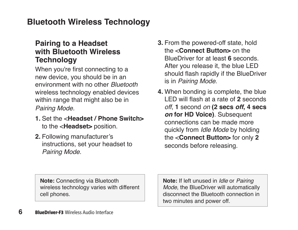 Bluetooth wireless technology | JK Audio BlueDriver-F3 User Manual | Page 10 / 24