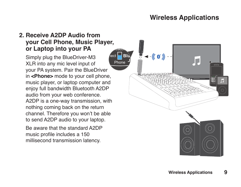 Bluedriver-m3, Wireless applications, Jk audio | Headset connect phone | JK Audio BlueDriver-M3 User Manual | Page 13 / 24