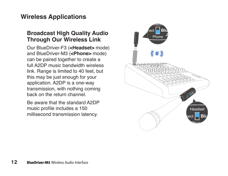 Wireless applications | JK Audio BlueDriver-M3 User Manual | Page 16 / 24