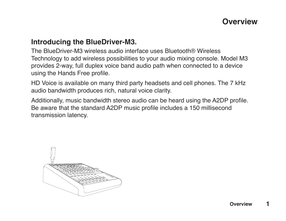 Overview | JK Audio BlueDriver-M3 User Manual | Page 5 / 24