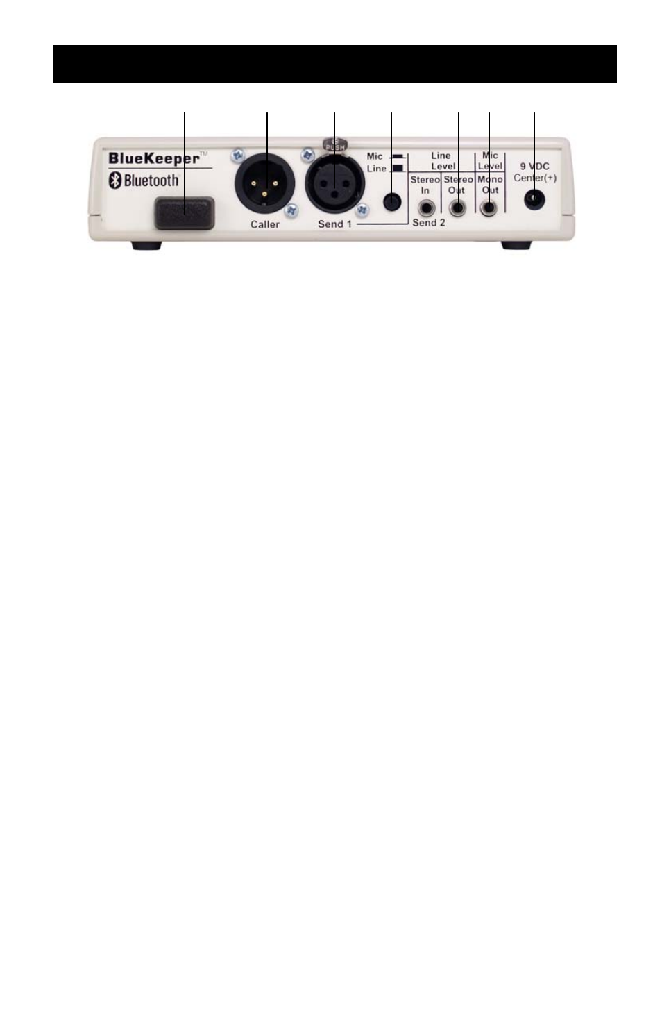 Features—rear view | JK Audio BlueKeeper User Manual | Page 7 / 24