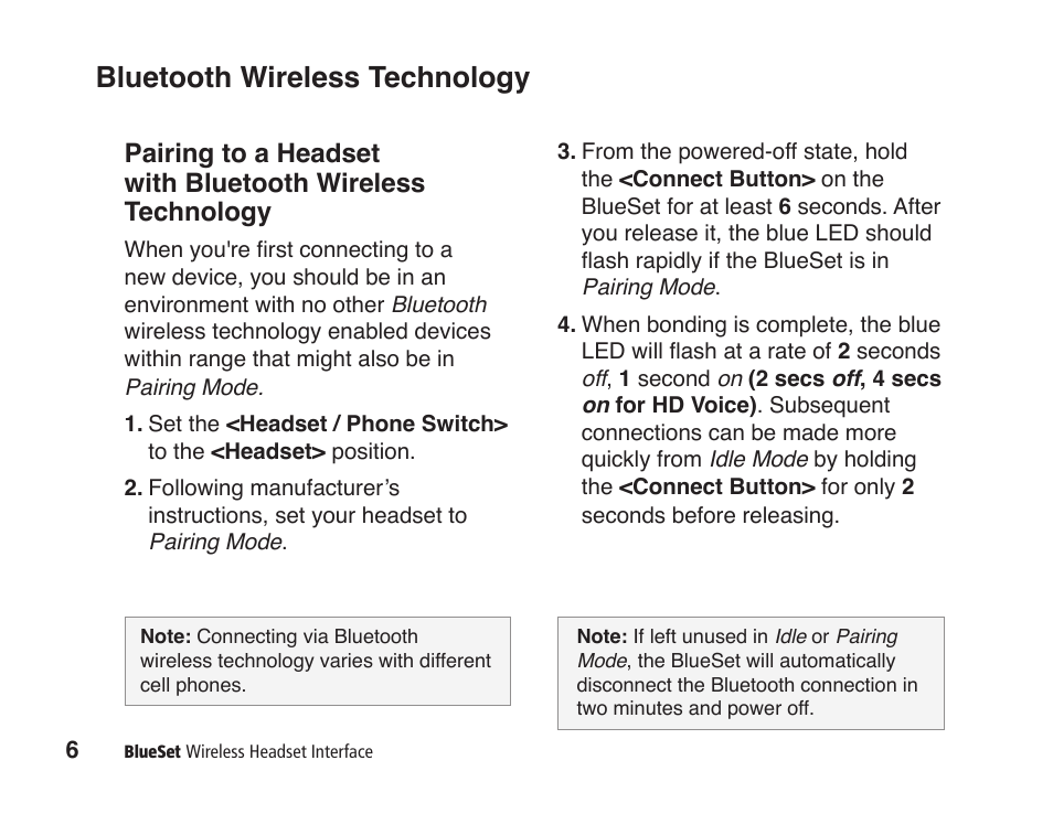 Bluetooth wireless technology | JK Audio BlueSet User Manual | Page 10 / 20