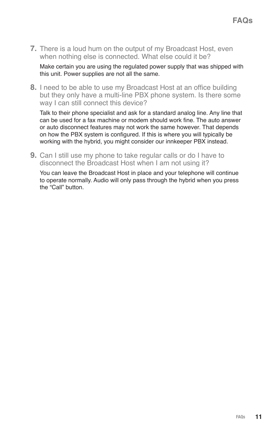 Faqs | JK Audio Broadcast Host User Manual | Page 15 / 20