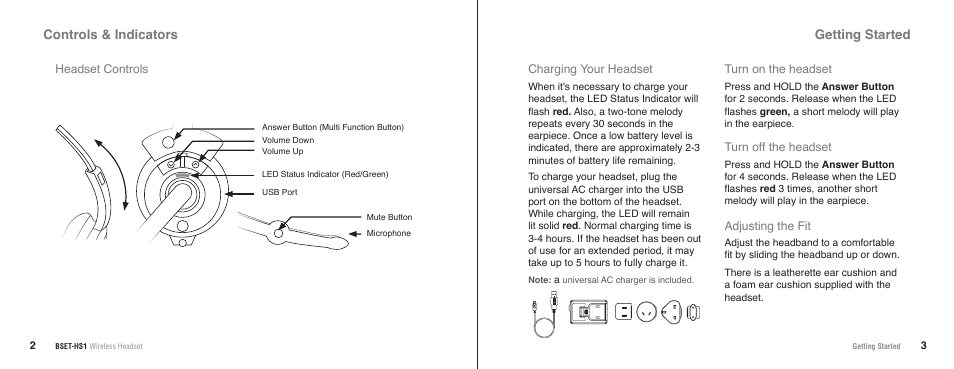 Controls & indicators getting started | JK Audio BSET-HS1 User Manual | Page 4 / 11