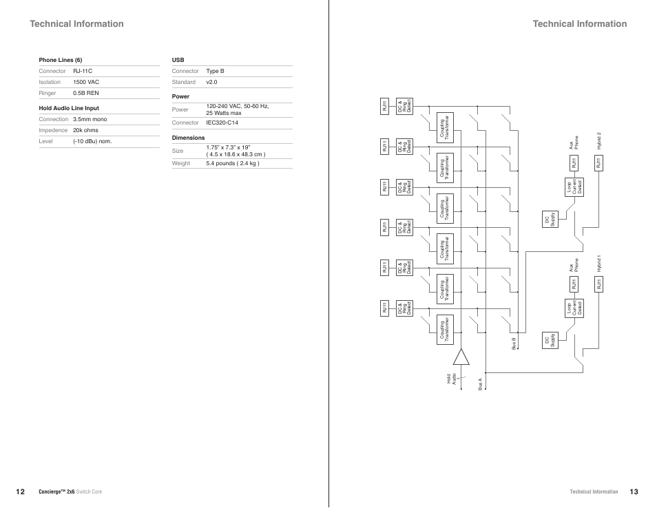 Technical information | JK Audio Concierge 2x6 User Manual | Page 9 / 11