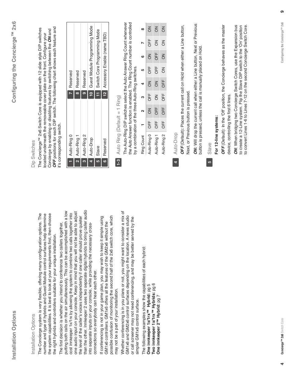 Installation options, Con fi guring the concierge ™ 2x6 | JK Audio Concierge 2x6 User Manual | Page 8 / 10