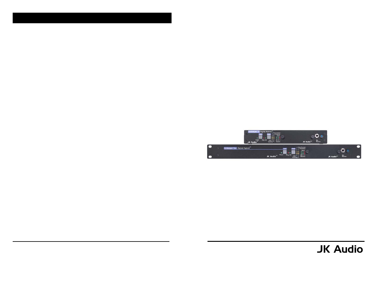 JK Audio innkeeper 1x/rx User Manual | 8 pages