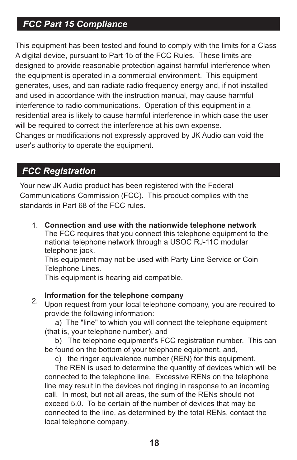 JK Audio innkeeper 4 User Manual | Page 18 / 20