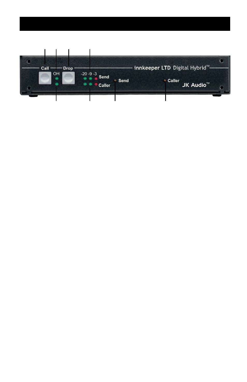 Features—front view | JK Audio innkeeper LTD User Manual | Page 5 / 20