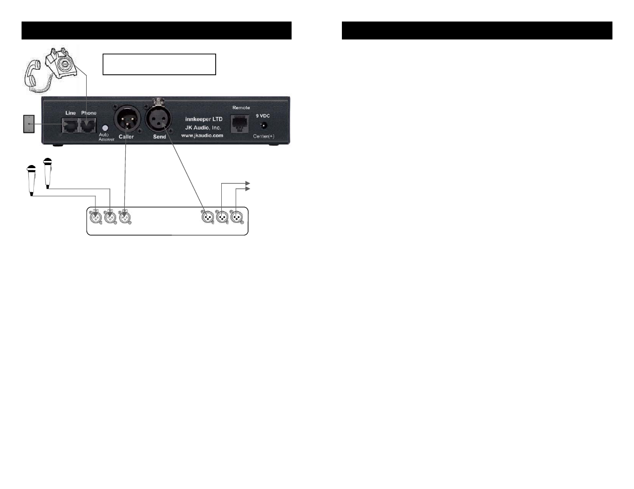 Pa system setup, Studio mix-minus setup | JK Audio innkeeper LTD User Manual | Page 9 / 10