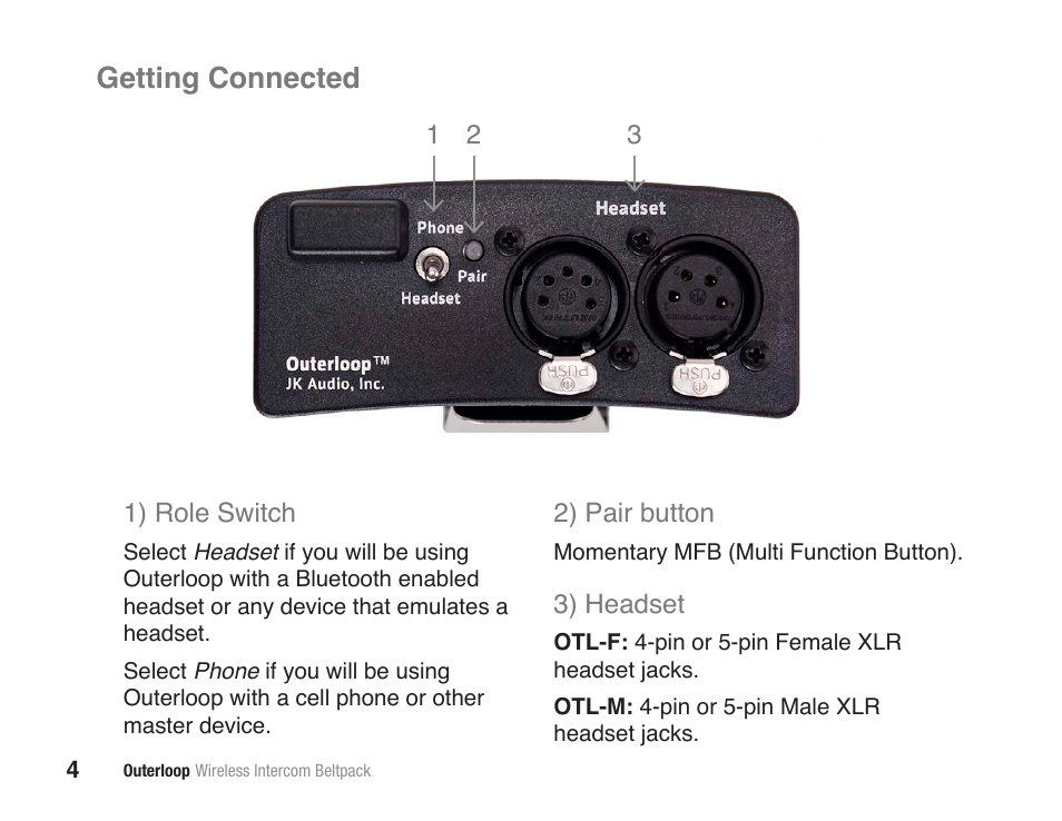 Getting connected | JK Audio Outerloop User Manual | Page 10 / 24