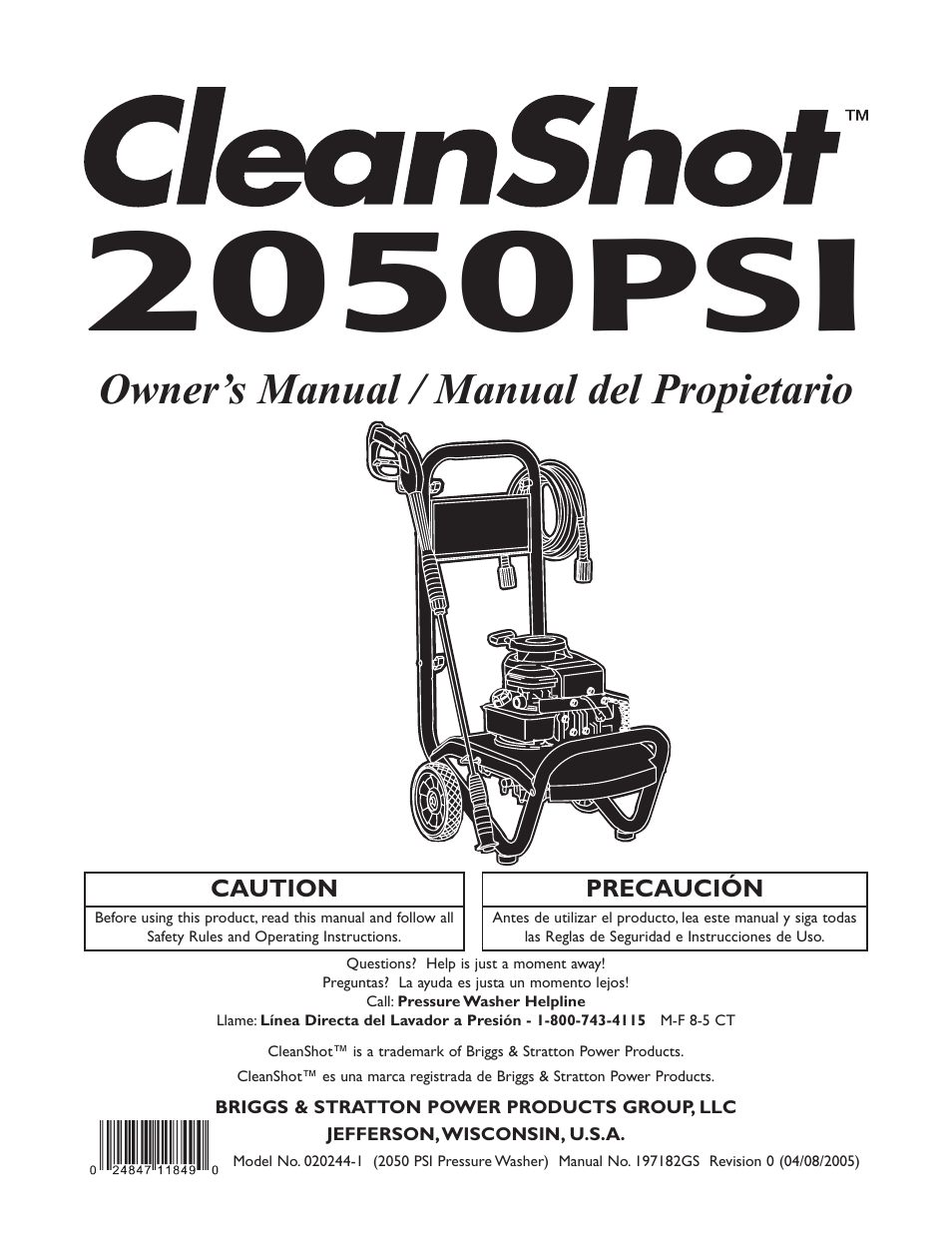 Briggs & Stratton CleanShot 020244-0 User Manual | 32 pages