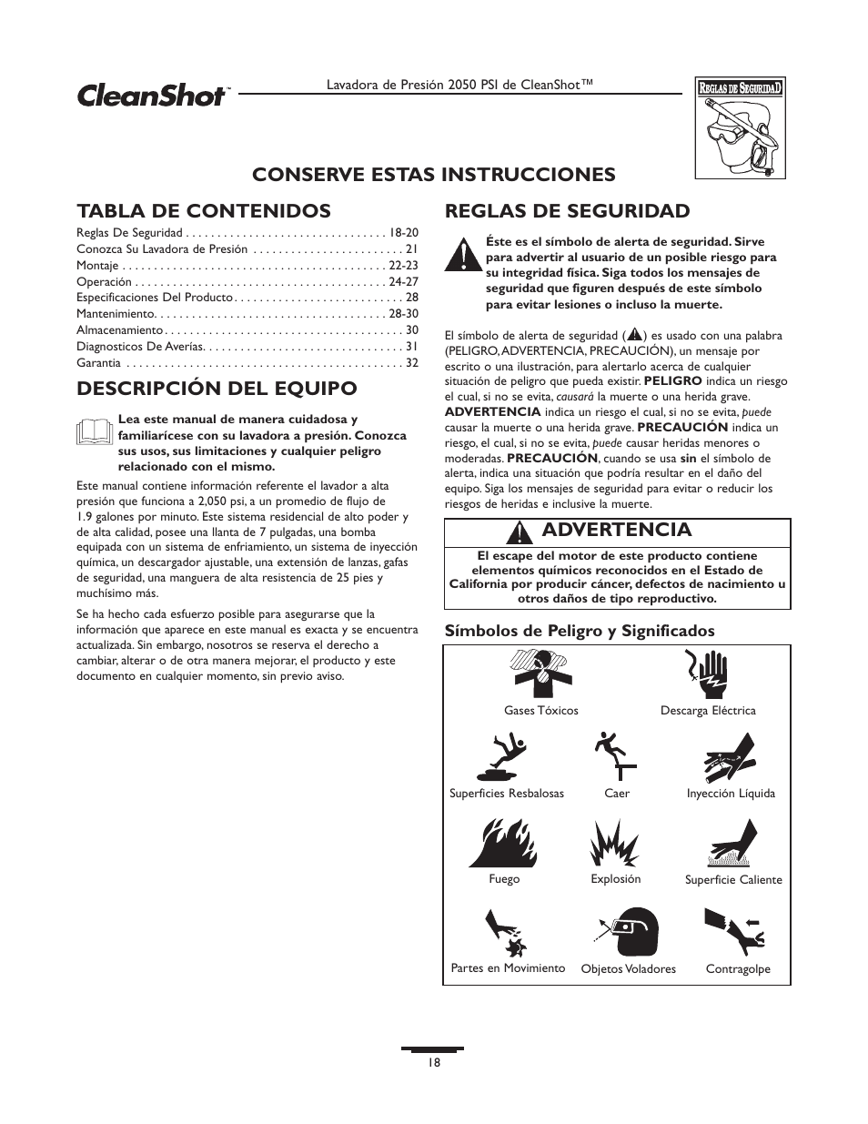 Briggs & Stratton CleanShot 020244-0 User Manual | Page 18 / 32