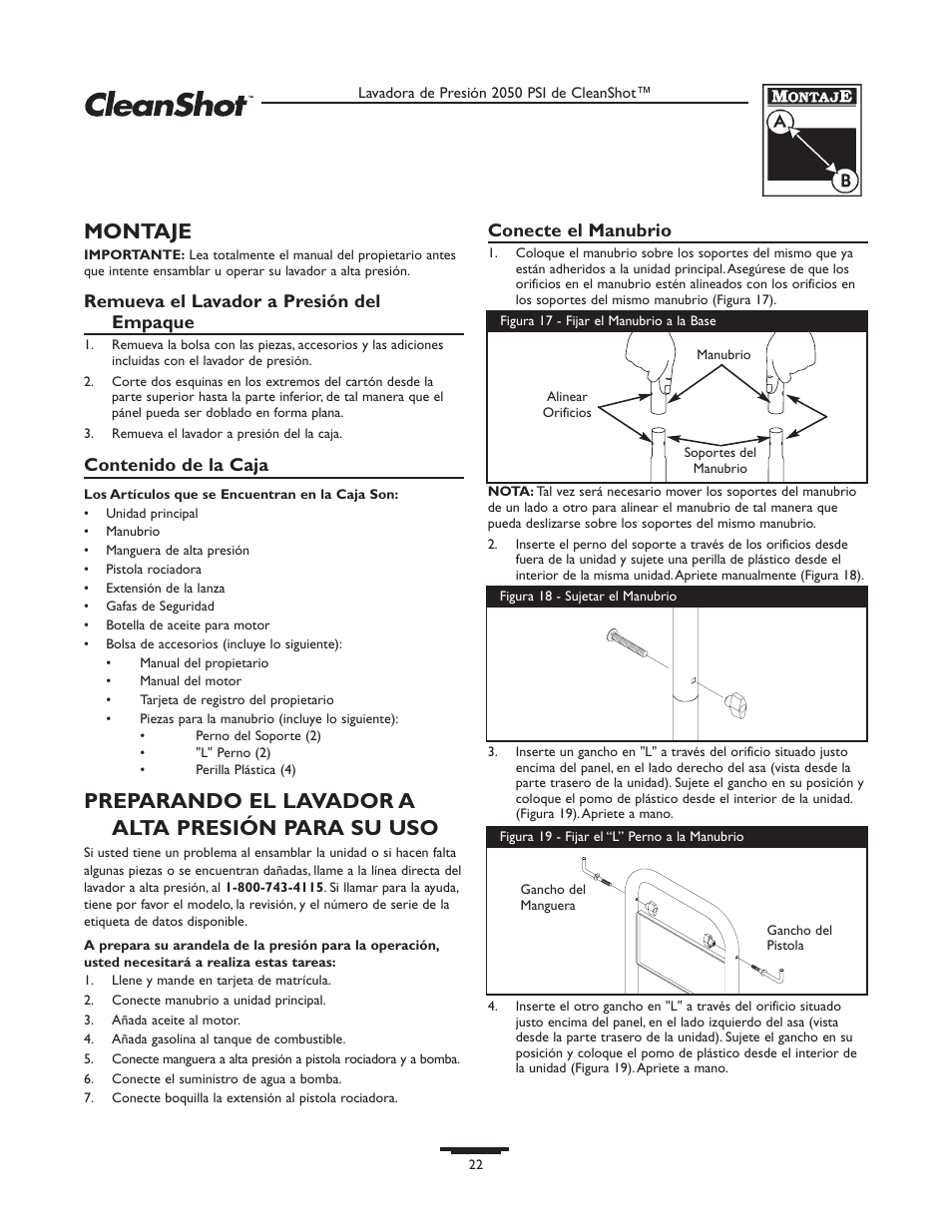 Briggs & Stratton CleanShot 020244-0 User Manual | Page 22 / 32