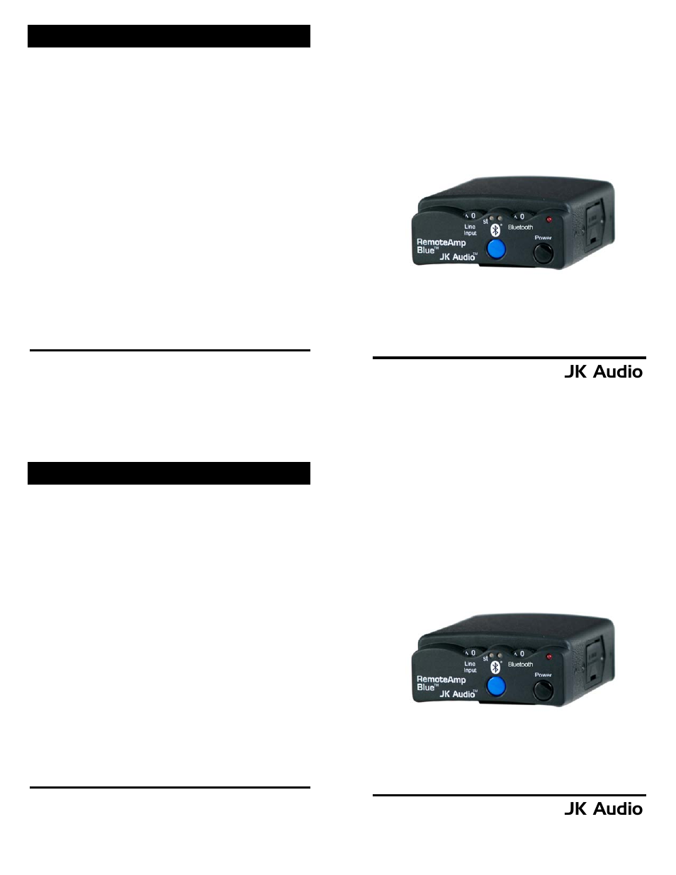 JK Audio RemoteAmp Blue User Manual | 8 pages