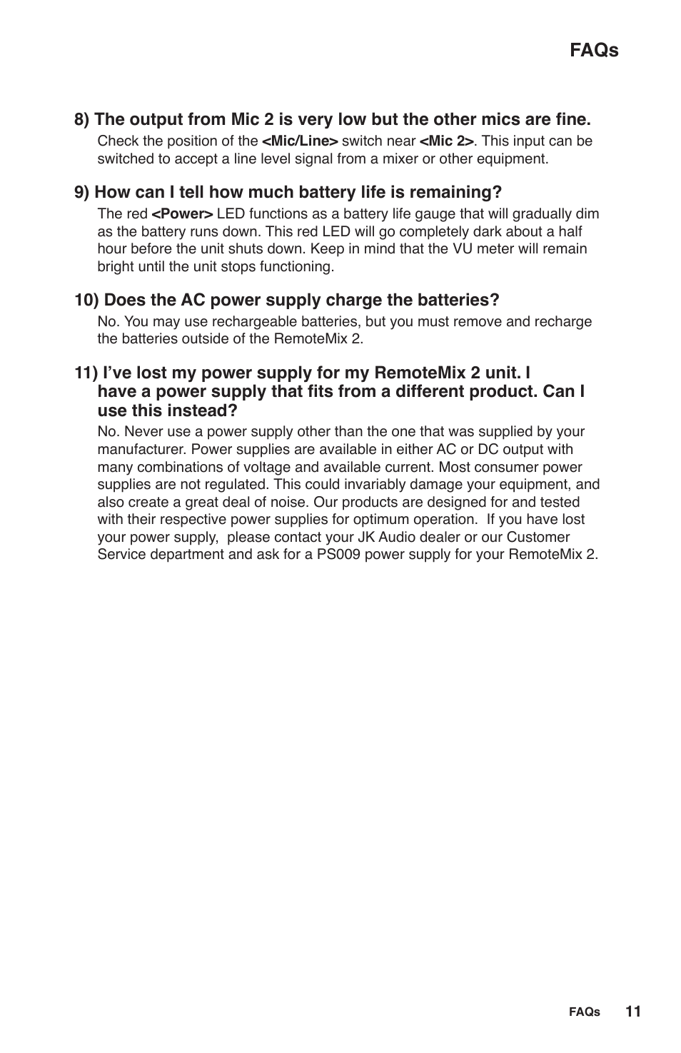 Faqs | JK Audio RemoteMix 2 User Manual | Page 15 / 20