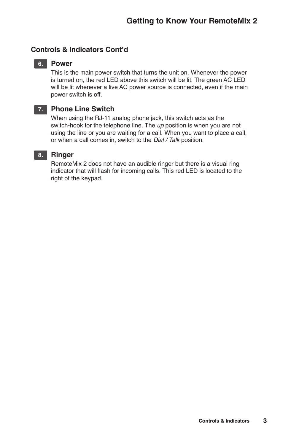 Getting to know your remotemix 2 | JK Audio RemoteMix 2 User Manual | Page 7 / 20