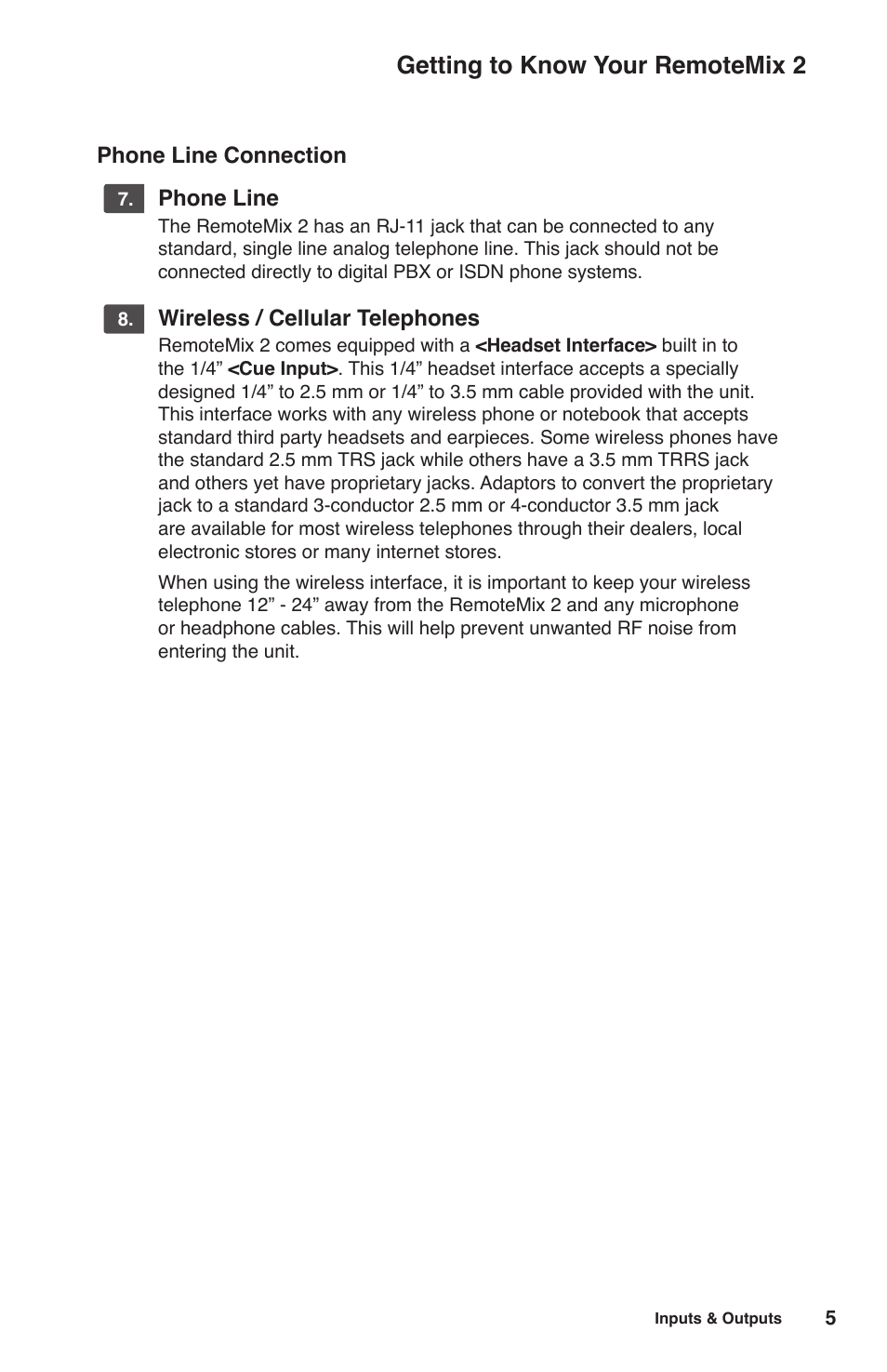 Getting to know your remotemix 2 | JK Audio RemoteMix 2 User Manual | Page 9 / 20