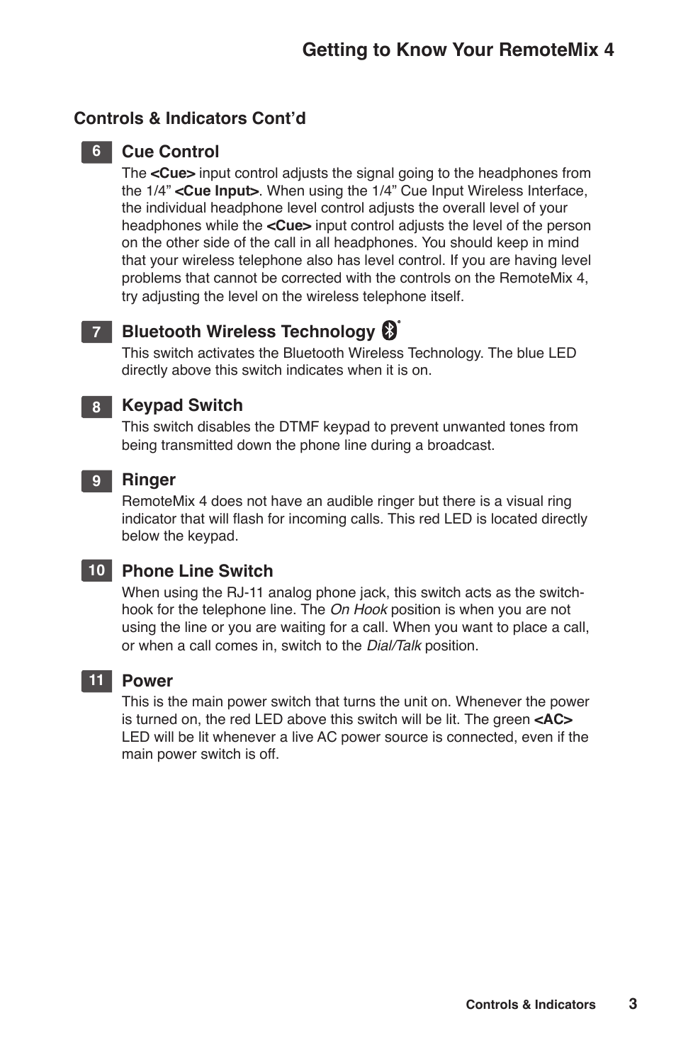 Getting to know your remotemix 4 | JK Audio RemoteMix 4 User Manual | Page 7 / 20