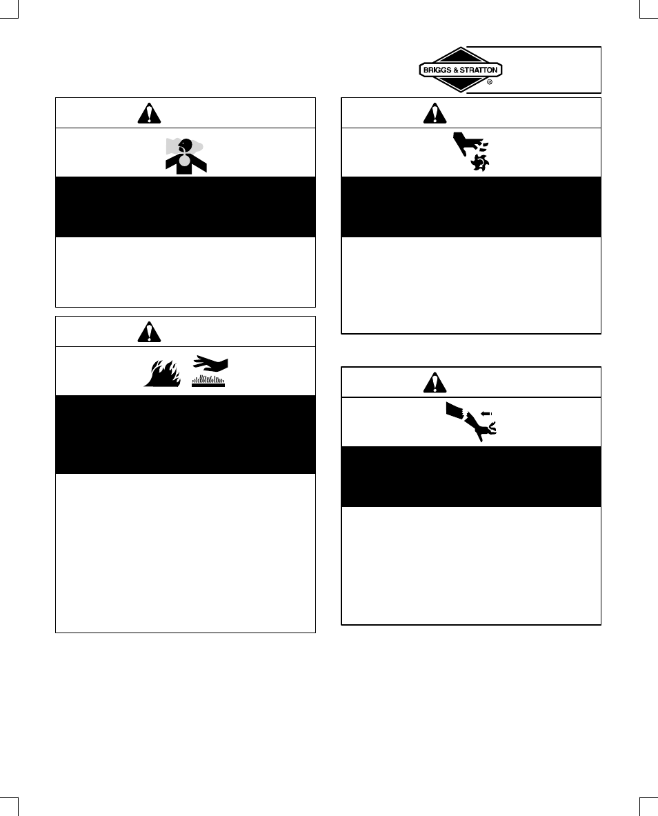 Safety, Warning | Briggs & Stratton 135200 User Manual | Page 5 / 20