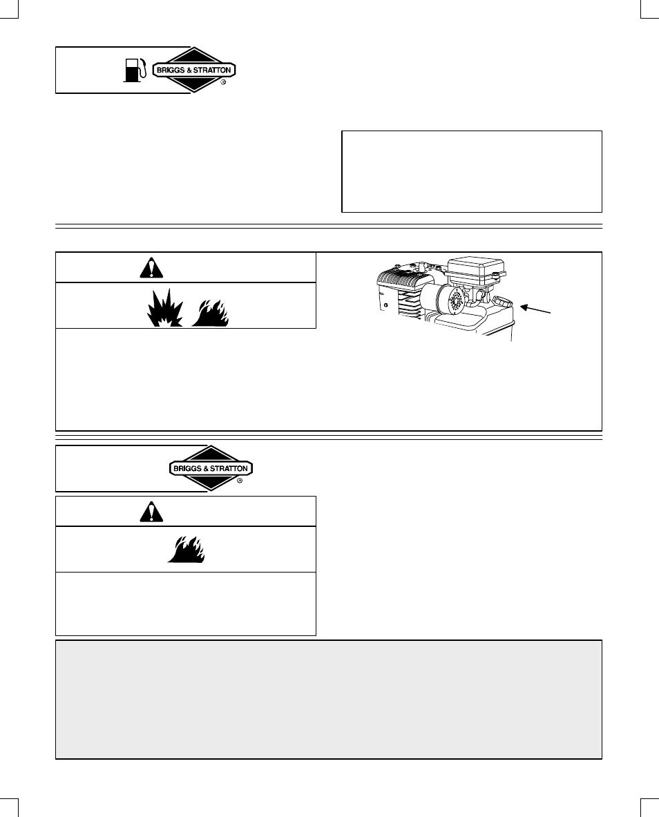 Fuel, Starting, Warning | Briggs & Stratton 135200 User Manual | Page 8 / 20