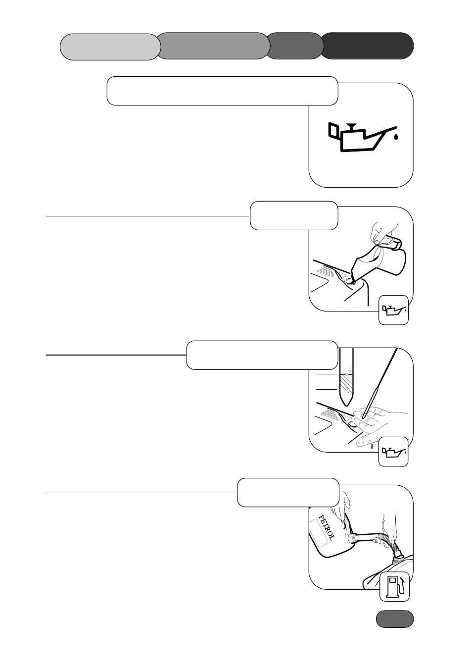 Mower the starting, Prevent engine damage, Oil type check oil level fuel type before | Briggs & Stratton Harrier 41 User Manual | Page 11 / 36