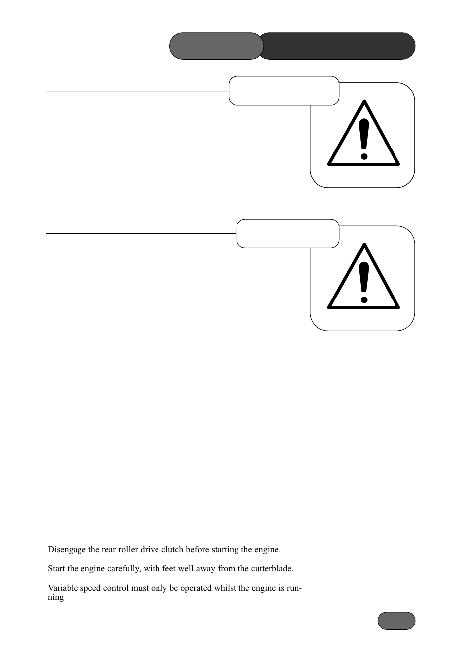 Precautions safety, Operation preparation | Briggs & Stratton Harrier 41 User Manual | Page 7 / 36