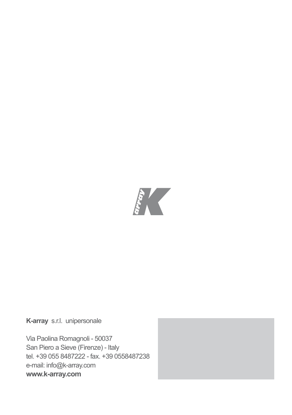 K-array KV50 User Manual | Page 11 / 11