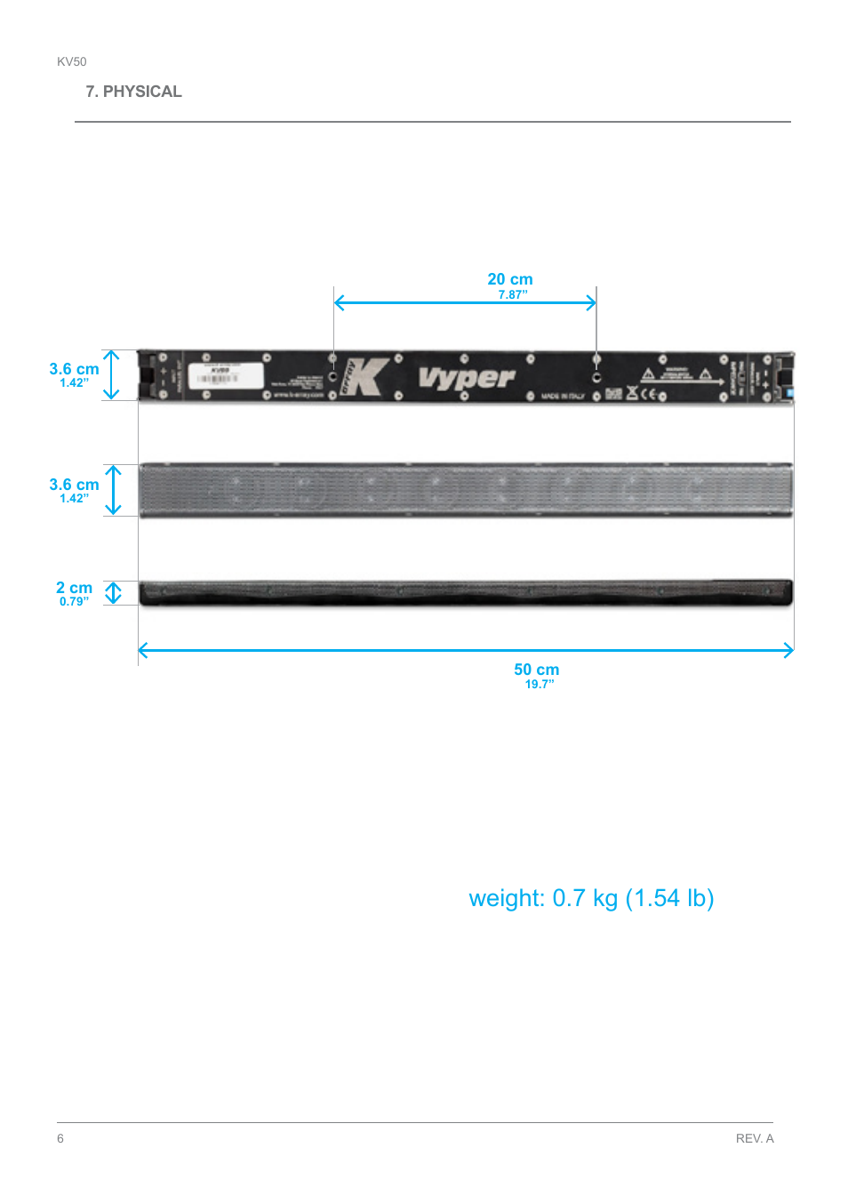 Physical | K-array KV50 User Manual | Page 6 / 11