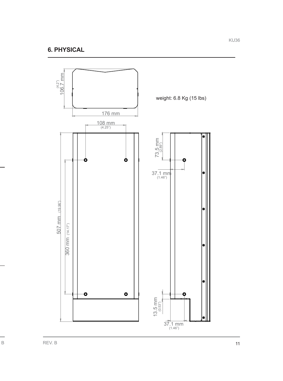 Physical | K-array KU36 User Manual | Page 11 / 16