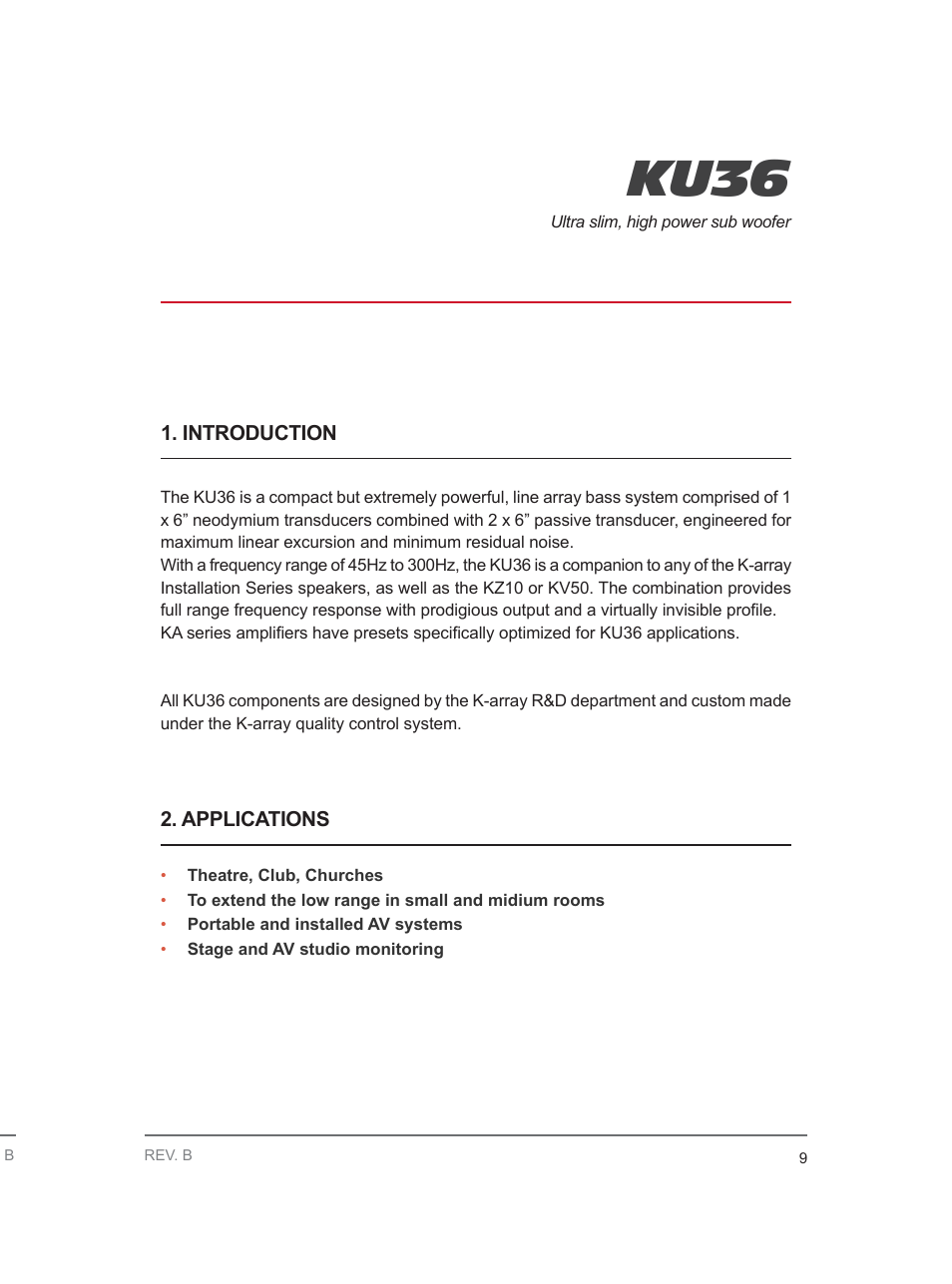 Ku36 | K-array KU36 User Manual | Page 9 / 16