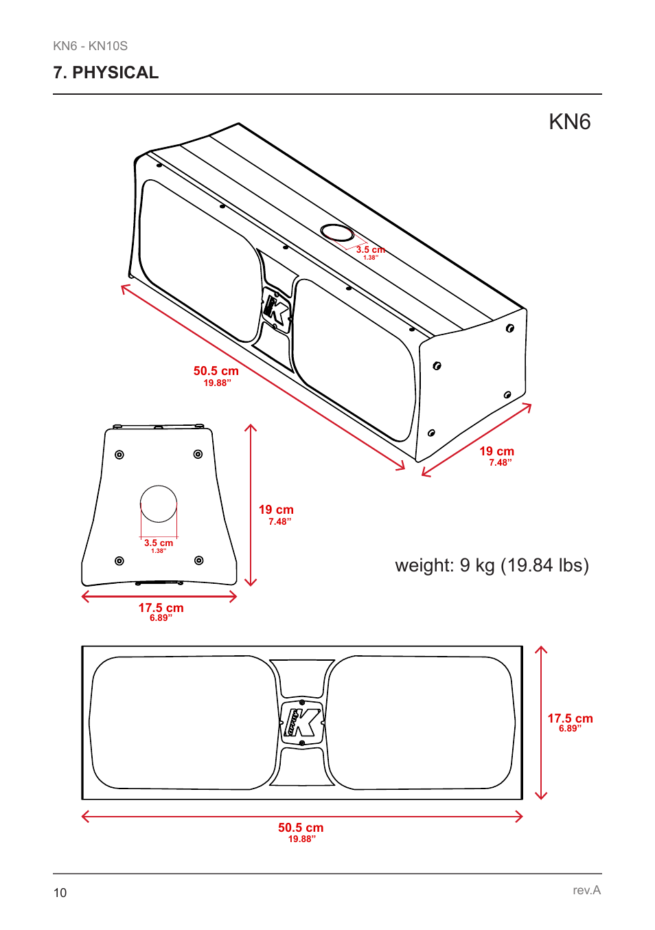 Physical | K-array KN10S User Manual | Page 10 / 24