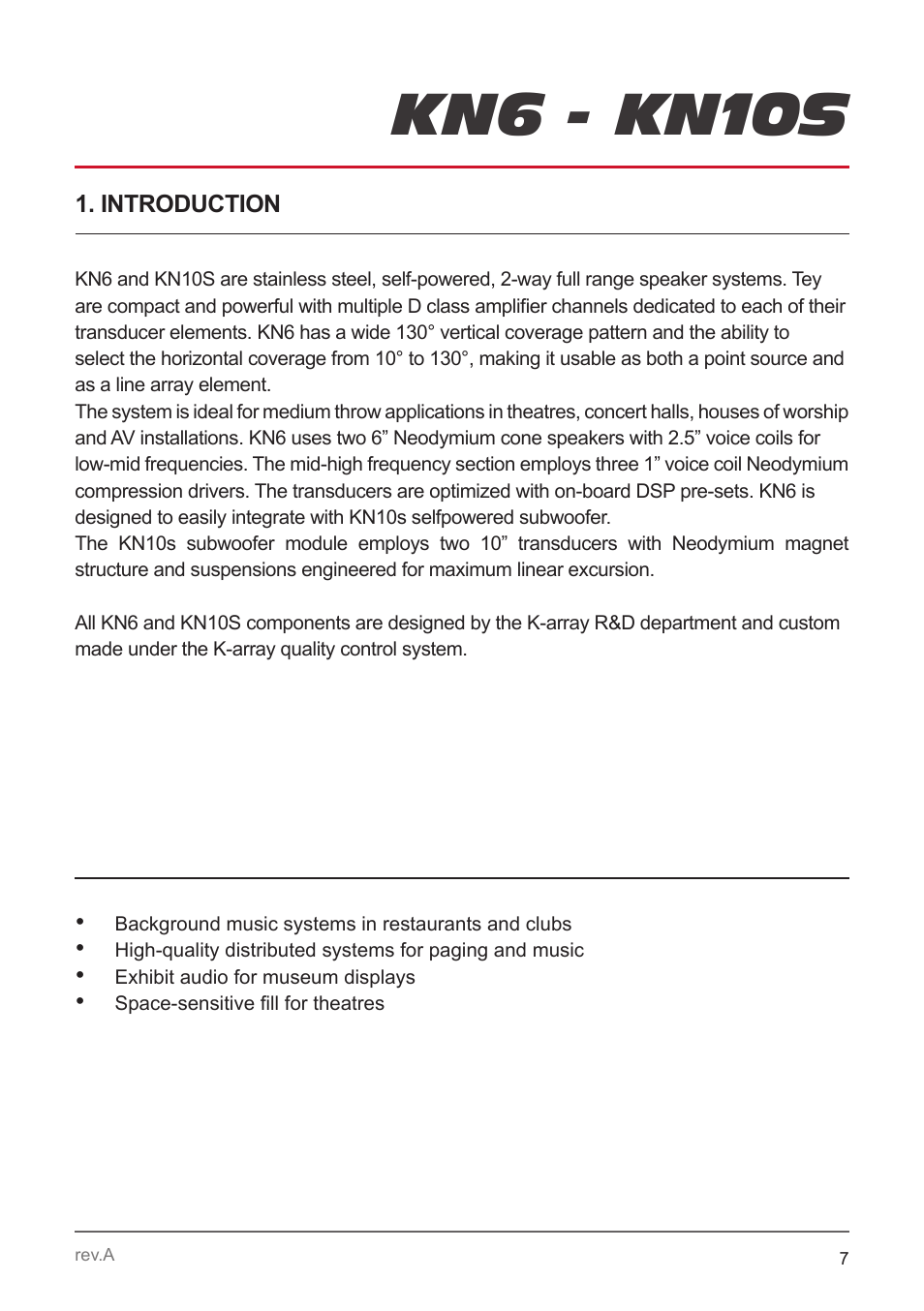 Kn6 - kn10s | K-array KN10S User Manual | Page 7 / 24