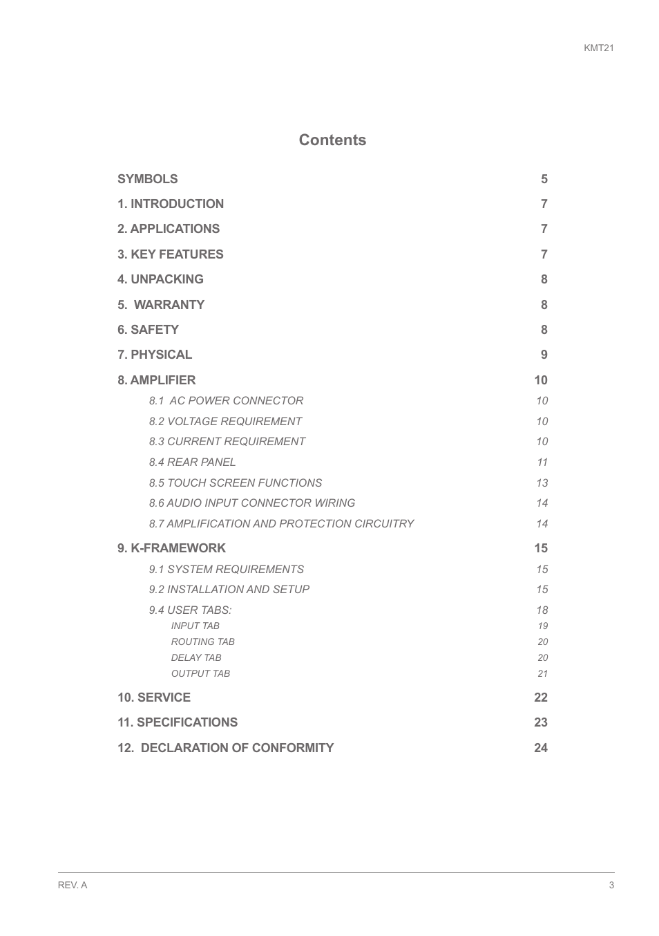 K-array KMT21 User Manual | Page 3 / 28