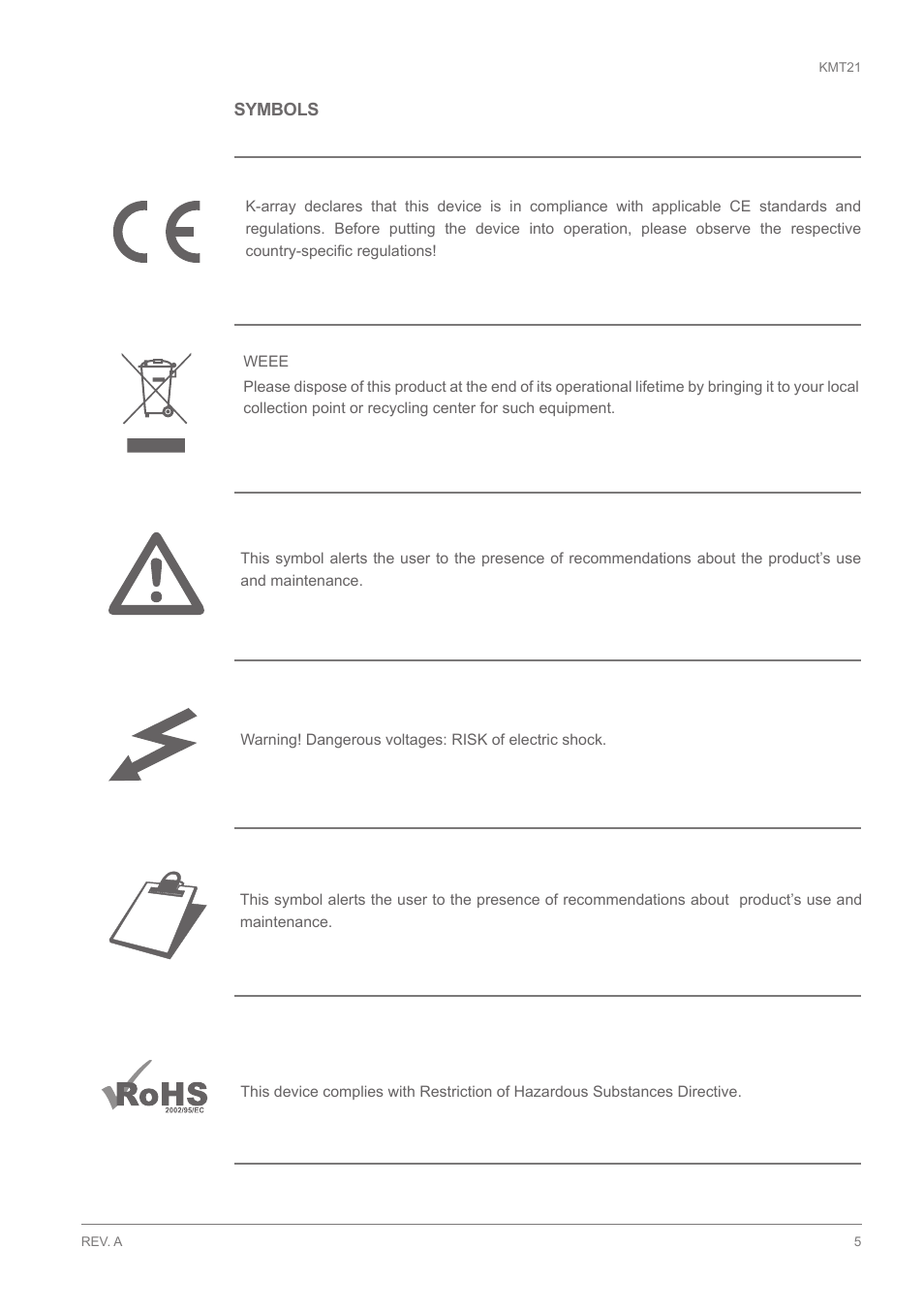 K-array KMT21 User Manual | Page 5 / 28