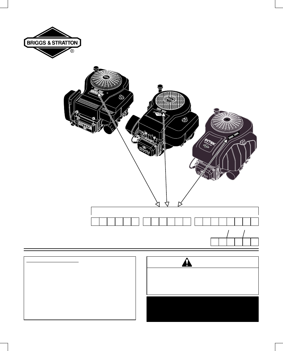 Briggs & Stratton 28N700 User Manual | 20 pages