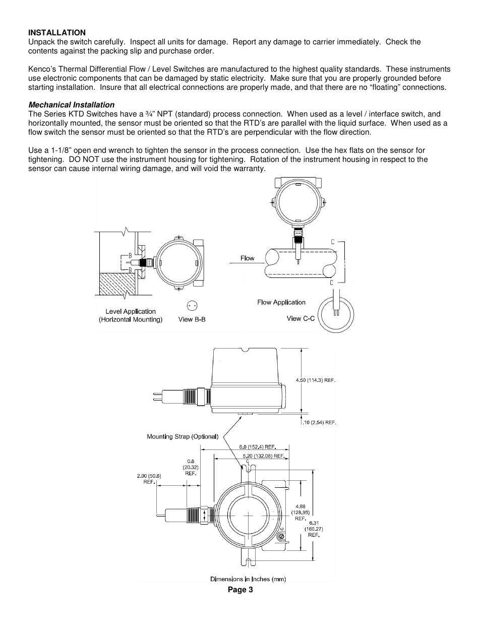 Kenco Engineering Thermal Differential Switch User Manual | Page 3 / 8