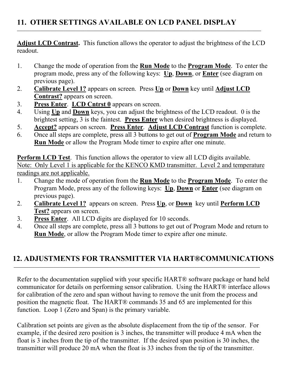 Kenco Engineering KMD Transmitter User Manual | Page 11 / 13